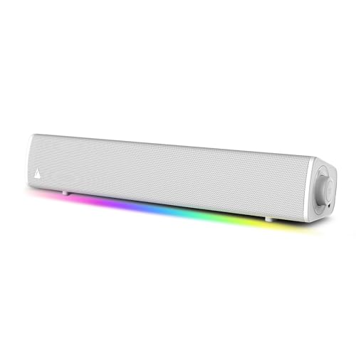 Creative Soundbar Compatta Da Gaming Sound Blaster Gs3 (Bianca) Con Rgb E Tecnologia Superwide, Alimentata Tramite Usb, Bluetooth 5.4, Porta Di Uscita