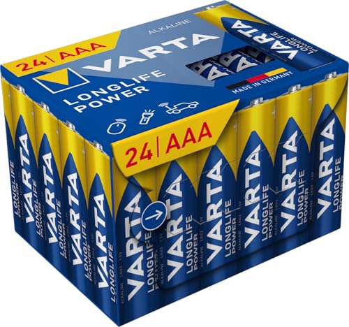 Varta Pile Aaa, Confezione Da 24, Longlife Power, Alcaline, 1,5V, Ideale Per Giocattoli, Mouse Wireless, Torce Elettriche, Imballaggio Riciclato Al 90