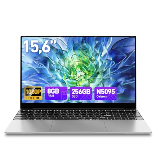 Tuonoyee Pc Portatile 15,6 Pollici Win11 Computer Portatile, 8Gb Ram 256Gb Ssd, Processore Celeron N5095 Quad-Core Fino A 2.9 Ghz, Tastiera Retroillum