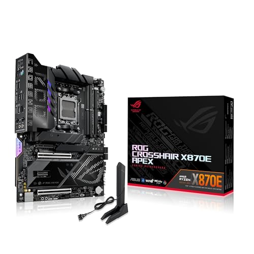 Asus Rog Crosshair X870E Apex, Scheda Madre Atx, 18+2+2 Stadi Di Alimentazione, Slot Ddr5, Tre Pcie 5.0, Due Pcie 4.0 M.2, Porte Usb4, Wi-Fi 7, Ethern