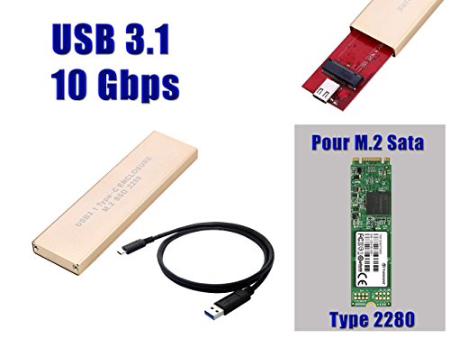 Kalea-Informatique Custodia Da M2 A Usb3.1 10 Gbps Per Ssd M.2 Ngff Format 2280 E Sata B Key O B+M Key