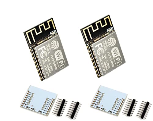 Tecnoiot 2Pcs Esp-12S Esp12S Esp8266 Serial Wifi Module (Upgrade Esp-12) +Plate Expansion | 2Pcs Esp8266 Esp-12S Nel Modulo Ricetrasmettitore Remoto W