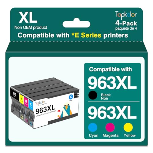 Topkolor 963Xl Rifabbricato Cartucce D'Inchiostro Compatibles Per Cartucce Hp 963 Xl Multipack Per Hp Officejet Pro 9010 9010E 9012 9012E 9020E 9014 9