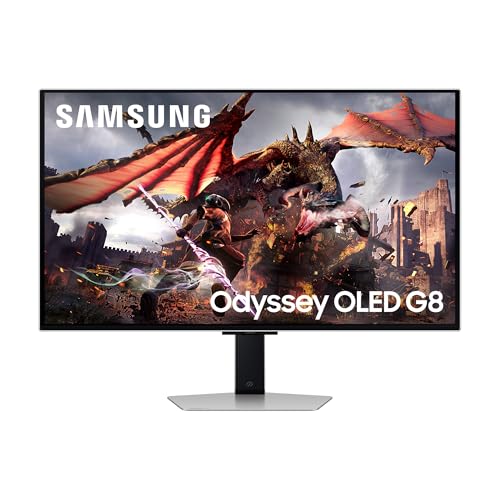 Samsung Monitor Gaming Odyssey Oled G8 (S32Dg802), Flat, 32'', 3840X2160 (Uhd 4K), 16:9, Hdr10+, Qd-Oled Glare Free, 240Hz, 0,03Ms (Gtg), Compatibilit