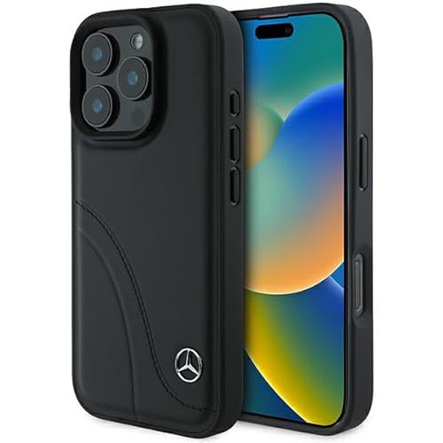 Cg Mobile Mercedes Mehcp16L23Rbcsk - Custodia In Pelle Per Iphone 16 Pro 6.3", Colore: Nero