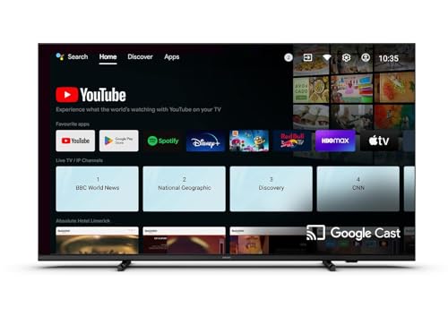Philips 50Hfl4518U/12 - Smart Tv 50 Pollici 4K Ultra Hd Display Led Sistema Android Dvbt2/C/S2 Classe E Chromecast Colore Nero - 50Hfl4518U/12