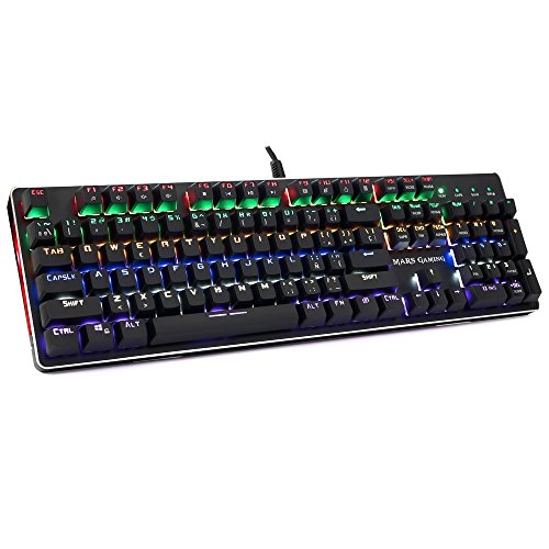 Mars Gaming Mk4B, Tastiera Meccanica Switch Rosso, Retroilluminazione, Antighosting, It, Nero