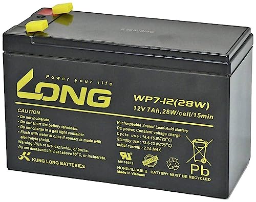 Long Wp7-12(28W)-M/F1 Wp7-12(28W)-M/F1 Bleibatteria Ricaricabile 12V 7Ah Blei-Vlies (Agm) (B X H X T) 151 X 102 X 65M