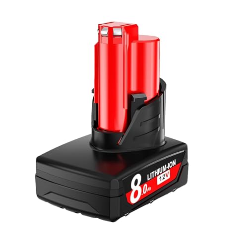 Batterie Di Ricambio Da 12 V 8,0 Ah Per Milwaukee M12 Li-Ion Xc 48-11-2401 48-11-2402 48-11-2411 48-11-2420 48-11-2440