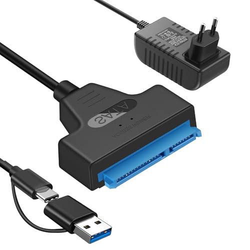 Cavo Dati Da Sata To Usb Adattatore Da Usb 3.0 A Disco Rigido Sata,Compatibile Con Dischi Rigidi Esterni E Interni Adattatori Ssd/Hdd Da 2,5 3,5 Polli