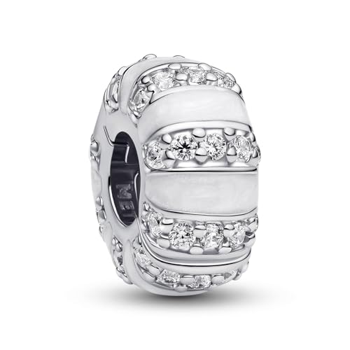 Pandora Moments 793785C01 Breloque À Clip En Argent Sterling Avec Zircones Compatible Avec Les Bracelets Moments, 9,2X9,2X4,7 Mm, Argent Sterling, Zir