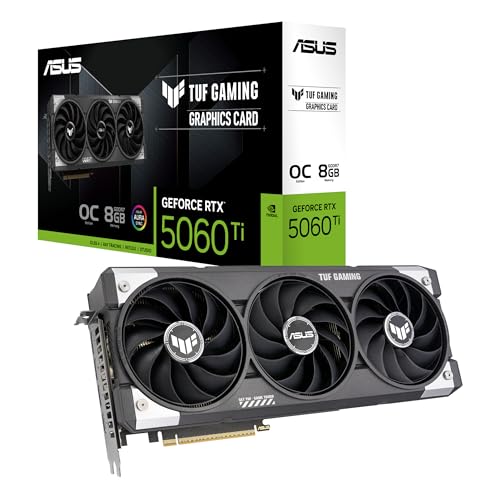 Asus Tuf Gaming Nvidia Geforce Rtx 5060 Ti Oc Edition, Scheda Grafica Gaming Da 8 Gb Gddr7, 128 Bit, Pcie 5.0, 1 Hdmi 2.1, 3 Displayport 2.1, Software