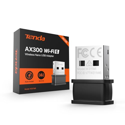 Tenda W311Mi Nano Adattatore Usb Wifi 6 Ax300, Chiavetta Wifi Per Pc A Singola Banda 2.4Ghz 286Mbps, Ap Mode, Wpa2, Windows7/10/11/Linux(3.10-6.14) De