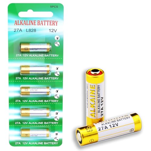 Batterie Alcaline 27A 12V, Set Da 5 Batterie Per Telecomandi Cancelli, Garage