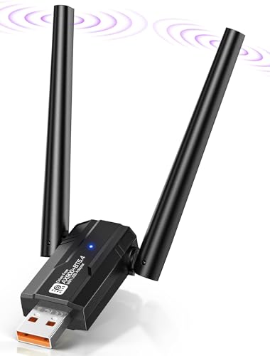 Neutypechic 2 In 1 Chiavetta Usb Wifi Per Pc, Bluetooth Usb 900Mbps 2.4Ghz, 5.0Ghz Antenna Wifi Lunga Distanza, Chiavetta Wifi Per Pc Fisso Plug E Pla