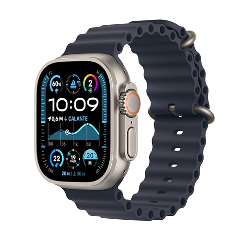 Apple Watch Ultra 2 Gps + Cellular 49 Mm Sportwatch Con Robusta Cassa In Titanio Naturale E Ocean Band Naturale. Fitness Tracker, Gps Di Precisione, T