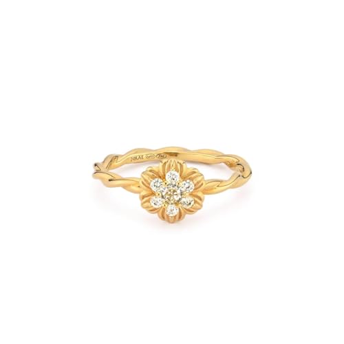 24Kae Bague Avec Ruban Torsadé Et Fleur - 124108Y - Femmes - Oxyde De Zirconium En Or
