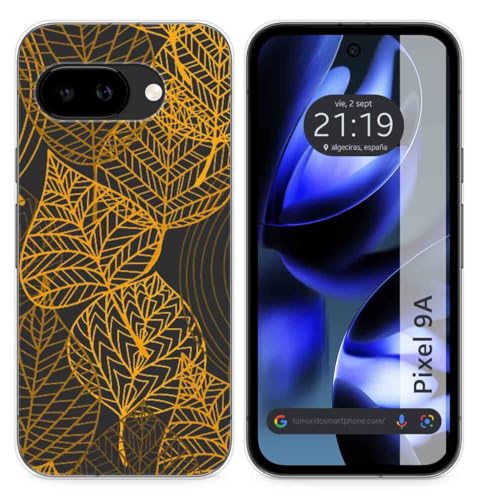 Custodia In Silicone Trasparente Per Google Pixel 9A 5G Design Fogli Disegni