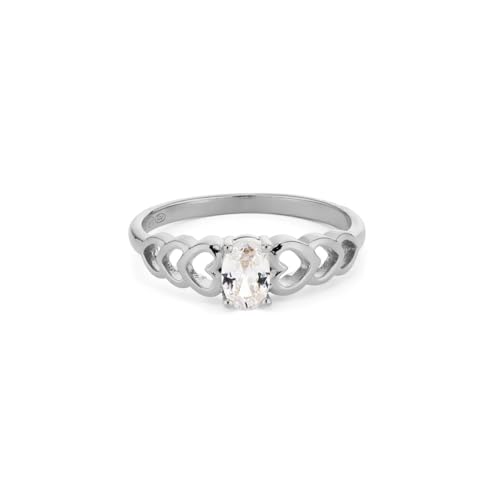 24Kae - Bague Avec Pierre Colorée Et Détails En Forme De Cœur - 124141 | Femmes | Oxyde De Zirconium En Argent