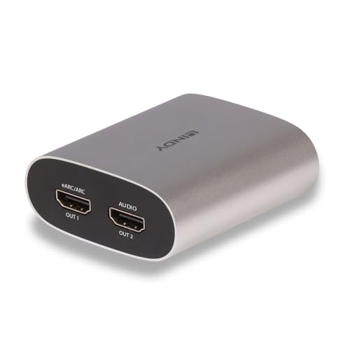 Lindy 38368 4K60 Hdmi Earc Extractor, Audio Extractor, Hdmi 2.0, Hdcp 2.3, 18 Gbit/S, Hdr10+, Dolby Vision, Dolby Atmos, 5.1/7.1 Audio