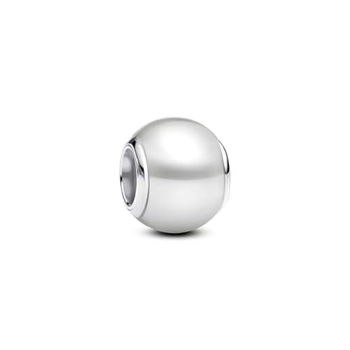 Pandora Moments 793781C01 Breloque En Argent Sterling Avec Perle Synthétique Compatible Avec Les Bracelets Moments Blanc, 10,4X10,4X9 Mm, Argent Sterl