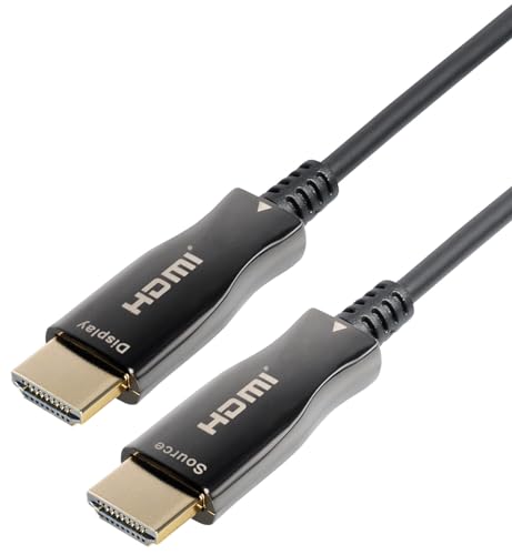 Transmedia Maxtrack - Cavo In Fibra Ottica Hdmi® Attivo Con Ethernet C508-20Ml - Hdmi 2.0, 4K Uhd, 4K@60Hz, 3D, Hdr, Hdcp 2.2, Yuv 4:4, Con Convertito