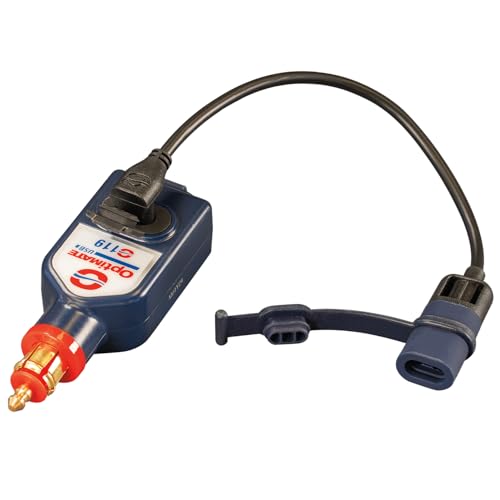 Optimate Usb O-119 - Caricabatterie Usb A E C A Doppia Uscita Da 3300 Ma, Resistente Alle Intemperie, Con Spina Bike (Adatto A Bmw, Triumph, Ducati Mu