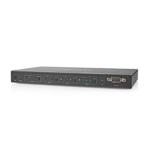 Nedis Switch A Matrice Hdmi™ | 4 X 4 Porte (S) | Dc Power / 1 X Rs232 / 4 X Hdmi™ Input | 4 X Hdmi™ Output | 4K @60Hz | 18 Gbps | Controllo Remoto | M