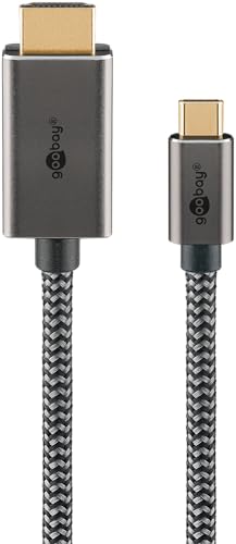 Goobay Cavo Da Usb C A Hdmi 2.0 Da 3 M - Connessioni Placcate In Oro, Risoluzioni Ultra Hd Fino A 4K @ 60 Hz, Da Usb-C A Hdmi Per Laptop, Ps5, Xbox, A