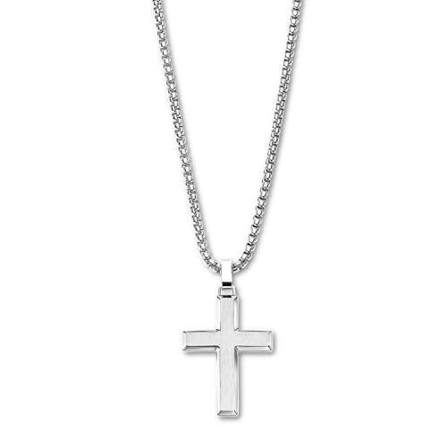 Lotus Collier Style Acier Pendentif Croix