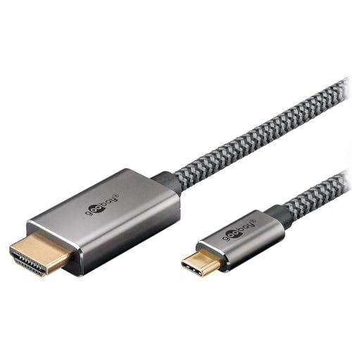 Goobay Cavo Da Usb C A Hdmi 2.0 Da 2 M - Connessioni Placcate In Oro, Risoluzioni Ultra Hd Fino A 4K @ 60 Hz, Da Usb-C A Hdmi Per Laptop, Ps5, Xbox, A