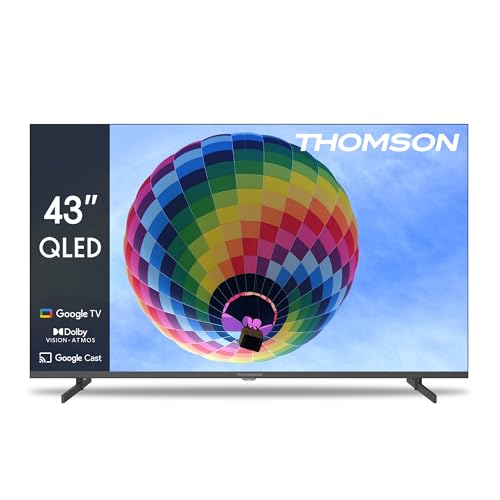 Thomson 43 Pollici (109Cm) Qled Google Smart Tv, Wi-Fi, Dolby Audio, Hdr10, Bluetooth 5.1, Triple-Tuner (Cavo/Satellite/Antenna), Hdmi, Ci+, A+ Pannel