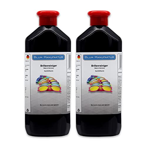 Blum Manufaktur - 2 Flaconi Di Ricarica Per Occhiali Da 500 Ml – Pulizia Senza Striature Per Occhiali Da Sole – Made In Germany