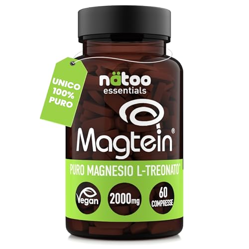 Nätoo Magnesio Treonato 60 Cpr, Magtein® L’Unica E Autentica Forma Di Magnesio Treonato Puro 2000 Mg, Per Sistema Nervoso, Concentrazione E Memoria, I