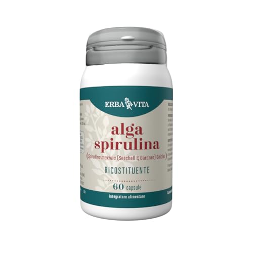 Erba Vita Integratore Alimentare Di Alga Spirulina - 60 Capsule - Utile Al Recupero Fisico, 60 Unità, 1