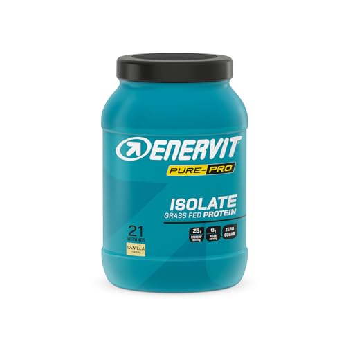 Enervit Pure-Pro Proteine In Polvere Isolate Whey Protein Grass-Fed Gusto Vaniglia,100% Proteine Del Siero Del Latte, Concentrato Con Vitamina B6, Car
