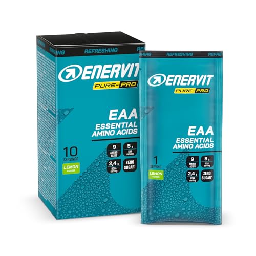 Enervit Pure-Pro Integratore Di Aminoacidi Essenziali In Polvere, 5G Eaa Per Dose, 2.4G Bcaa, Vitamine B6 E B12, Plant-Based, Riduzione Stanchezza, Du