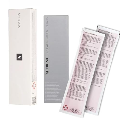 Nespresso Soluzione Anticalcare Nda16 – 1 Scatola Con 2 Bustine | Kit Decalcificante Per Tutte Le Macchine Nespresso | Rimuove Il Calcare E Mantiene L