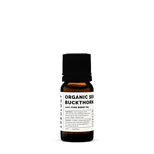 Erbology Olio Di Olivello Spinoso Bio 10Ml - Spremuto A Freddo 50:1 - Qualità Superiore - Ricco Di Omega-7 E Beta-Carotene - Direttamente Dalla Fattor