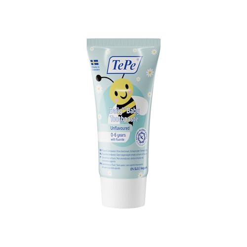 Dentifricio Tepe Daily Baby, Senza Aromi Aggiuntivi, 0-2 Anni, Dentifricio Quotidiano Delicato Al Fluoro Per Bimbi Piccoli Per Aiutare A Prevenire La