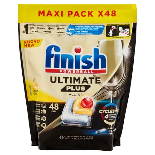 Finish Ultimate Plus All In One Lemon Pastiglie Lavastoviglie 48 Lavaggi 585,6 G