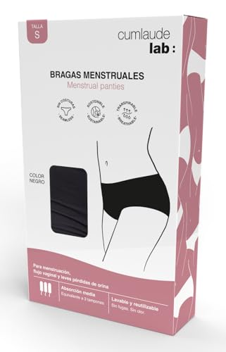 Cumlaude Lab - Mutandine Mestruali Per Mestruazioni E Perdita Di Urina A 3 Strati Integrati, Assorbimento Medio, Elimina Odori, Mantiene Asciutto, Sen