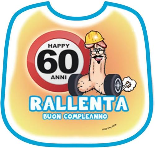 Bavaglia Bavaglione Pisello Buon Compleanno Happy Birthday 60 Anni Scherzo Gadget Per Adulti 18+
