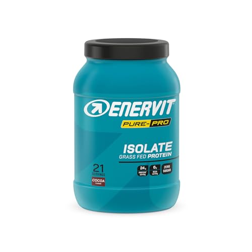 Enervit Pure-Pro Proteine In Polvere Isolate Whey Protein Grass-Fed Gusto Cacao,100% Proteine Del Siero Del Latte, Concentrato Con Vitamina B6, Carica