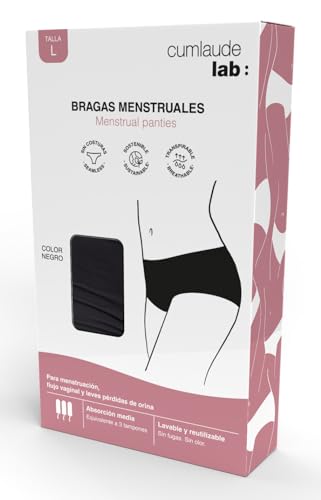 Cumlaude Lab - Mutandine Mestruali Per Mestruazioni E Perdita Di Urina A 3 Strati Integrati, Assorbimento Medio, Elimina Odori, Mantiene Asciutto, Sen
