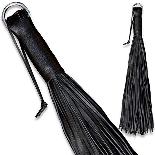 Kiotos Leather Soft Leather Whip Black-70 Strings