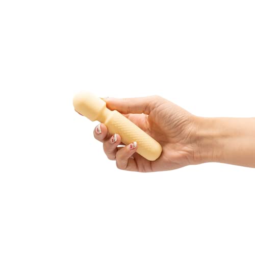 Emojibator | Tiny Wand Personal Massager | Cream | 10 Vibration Settings | Water Resistant | Medical Grade Body Safe Silicone | Usb Rechargeable
