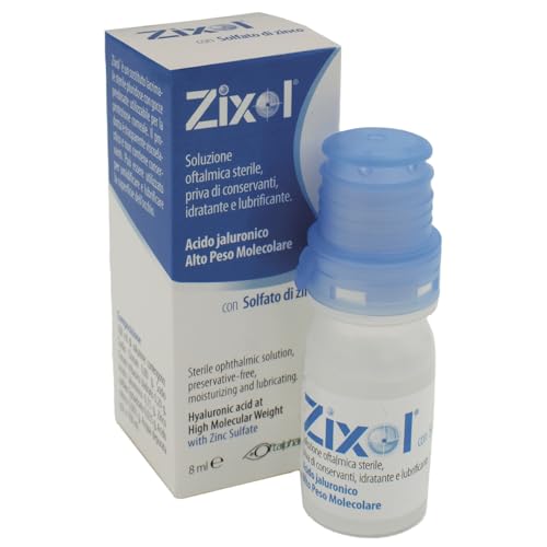Collirio Idratante E Lubrificante Con Acido Ialuronico - Sollievo E Protezione Per Occhi Stanchi E Secchi - Indicato Per Occhi Secchi - Zixol 8 Ml
