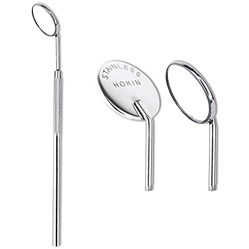Hokin Dental Mirror, Mouth Mirror Dentist Tool Stainless Steel Mouth Mirror Dental Mirror Mouth Tooth Inspection Mirror With Two Additional Removable