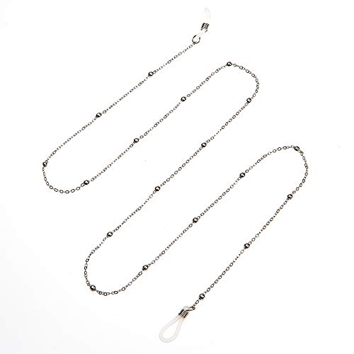 Contacta, Catenina Portaocchiali, Accessori Per Occhiali, Catenina Glamour E Piacevole Da Indossare, Colore Argento Con Perle, 21 G